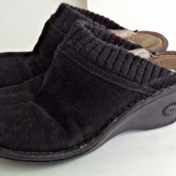 UGG Australia Gael Wedge Mules Black Size 7 - Picture 2 of 8